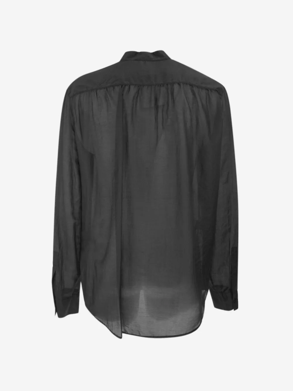Amaranto - Camicia con collo alla coreana in mussola di cotone