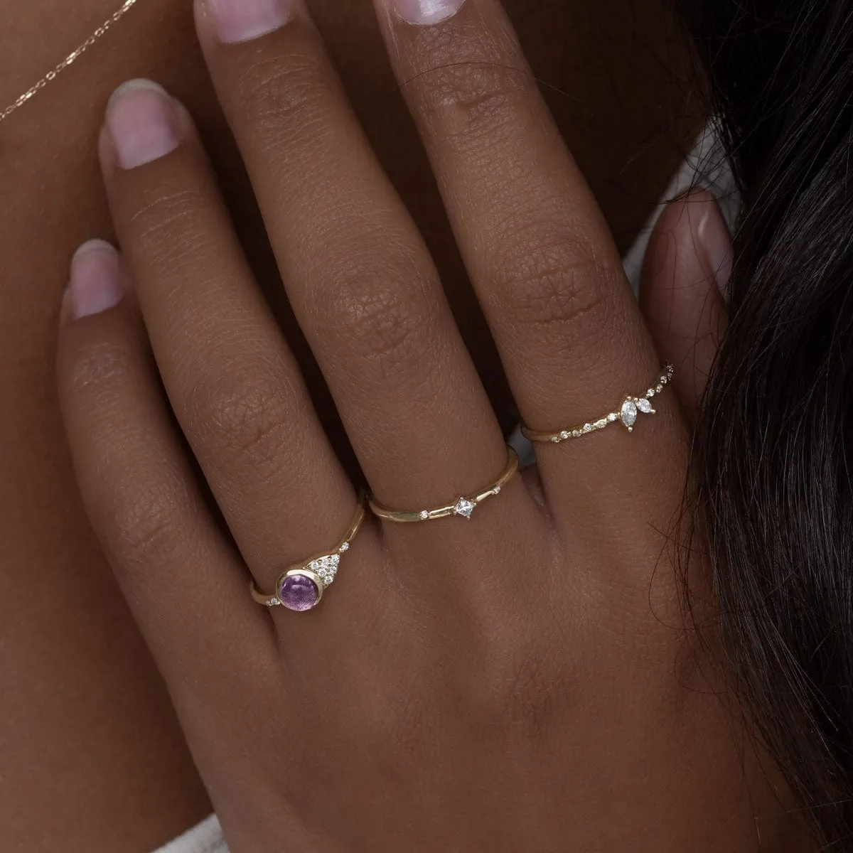 Tiny Princess Diamond Stacking Band