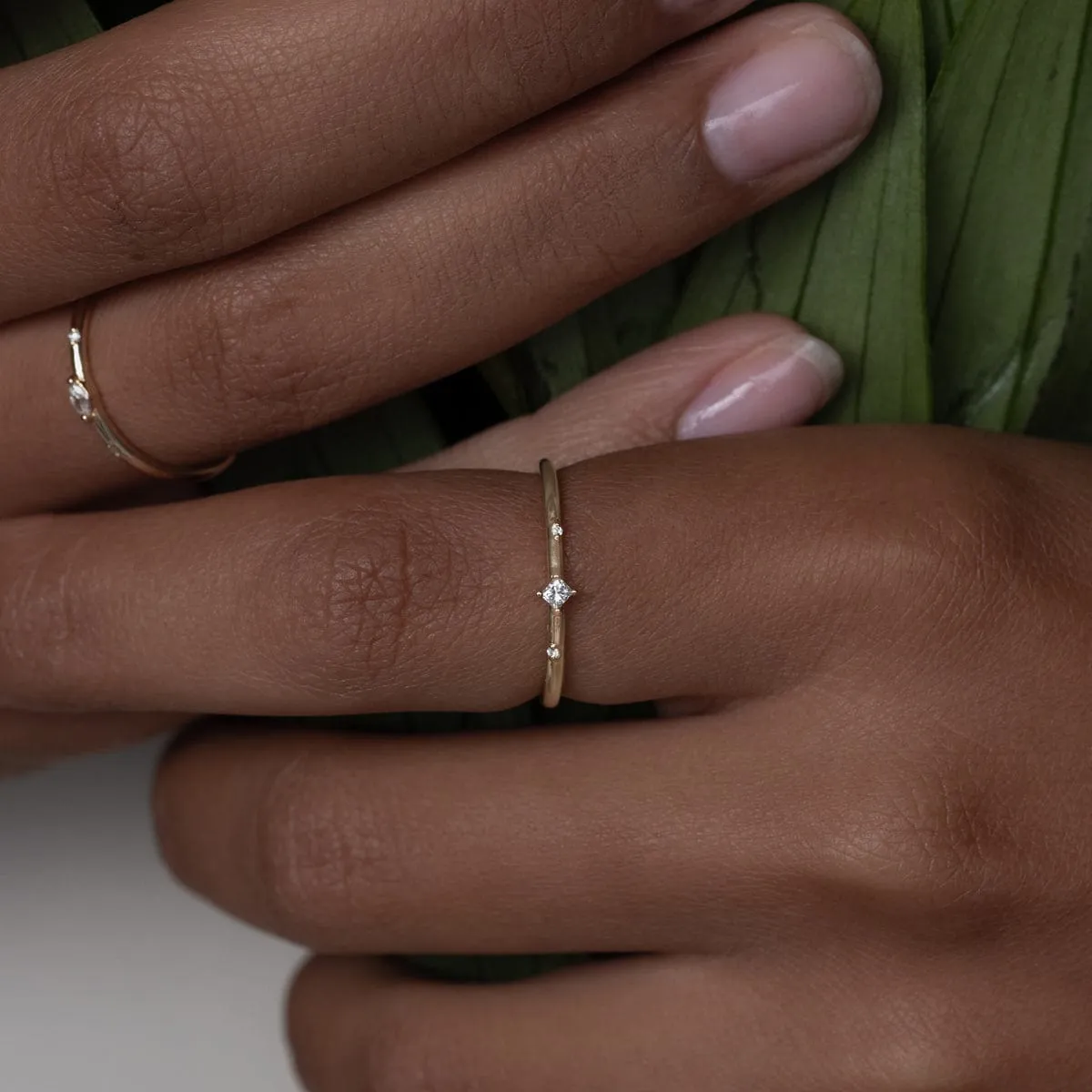 Tiny Princess Diamond Stacking Band