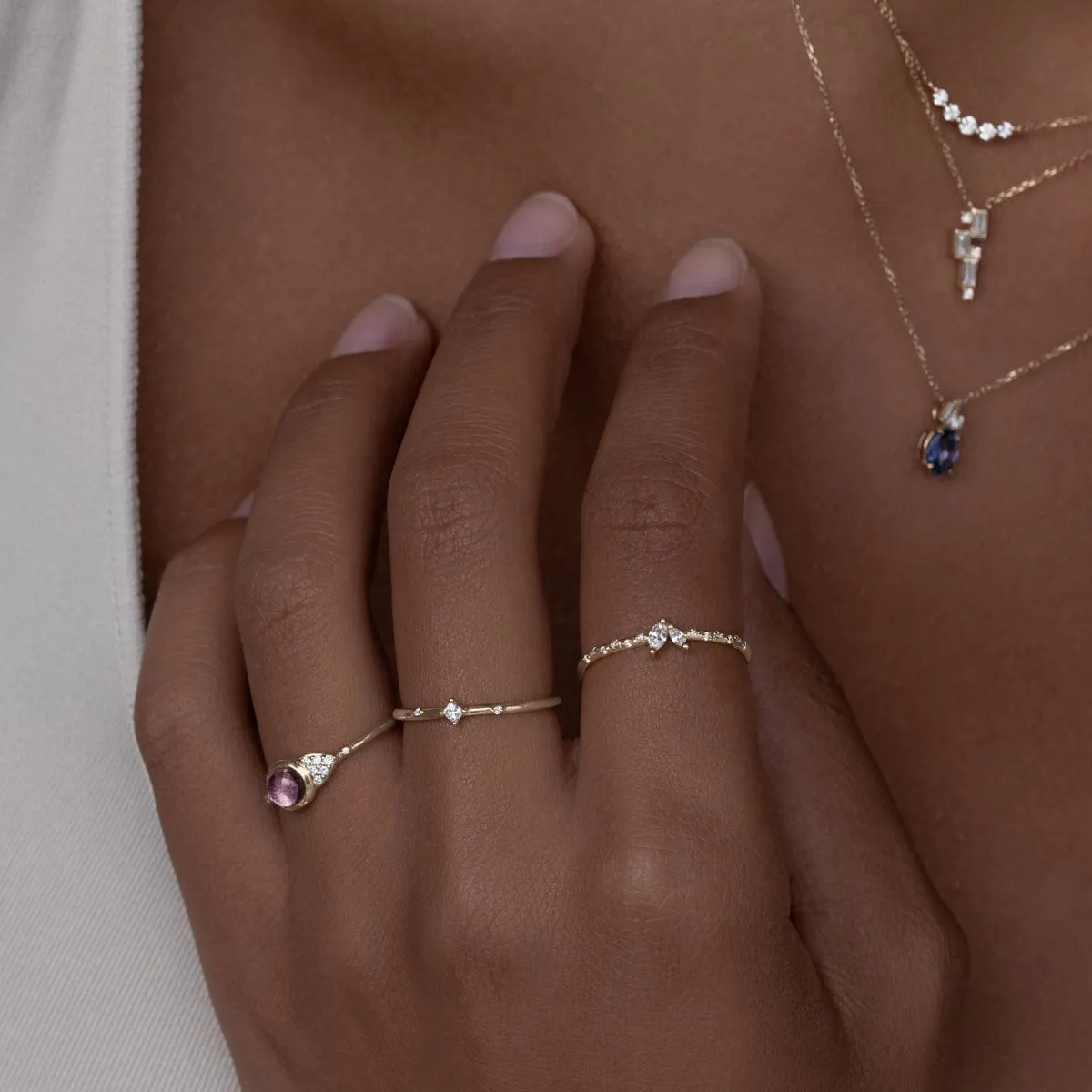 Tiny Princess Diamond Stacking Band