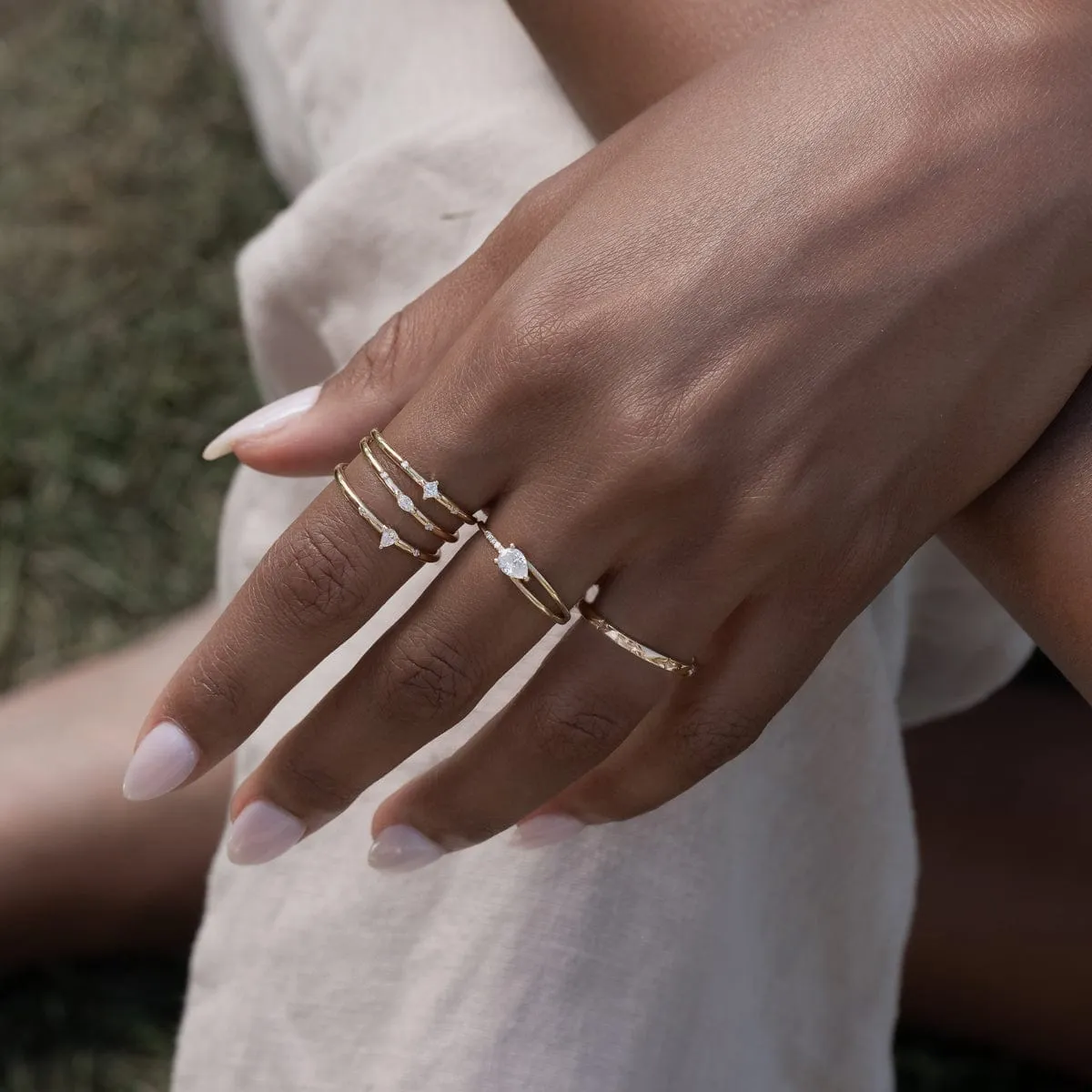 Tiny Princess Diamond Stacking Band